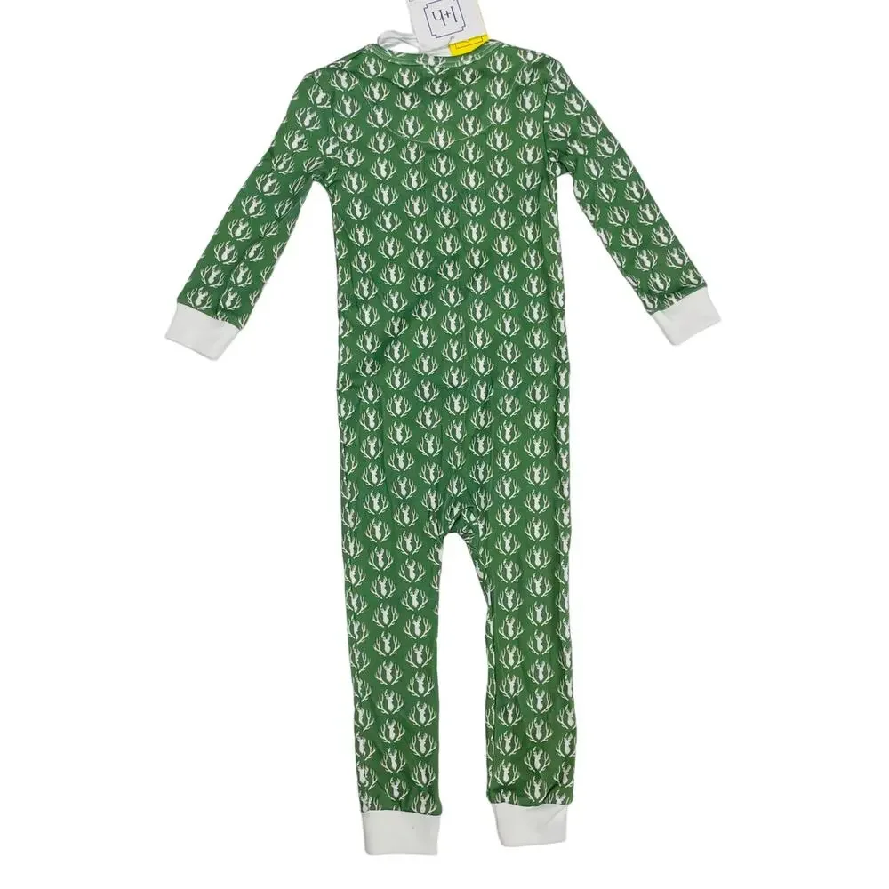 NWT Lila & Hayes 18-24M Parker Zipper PJ in Deer & Antler Print